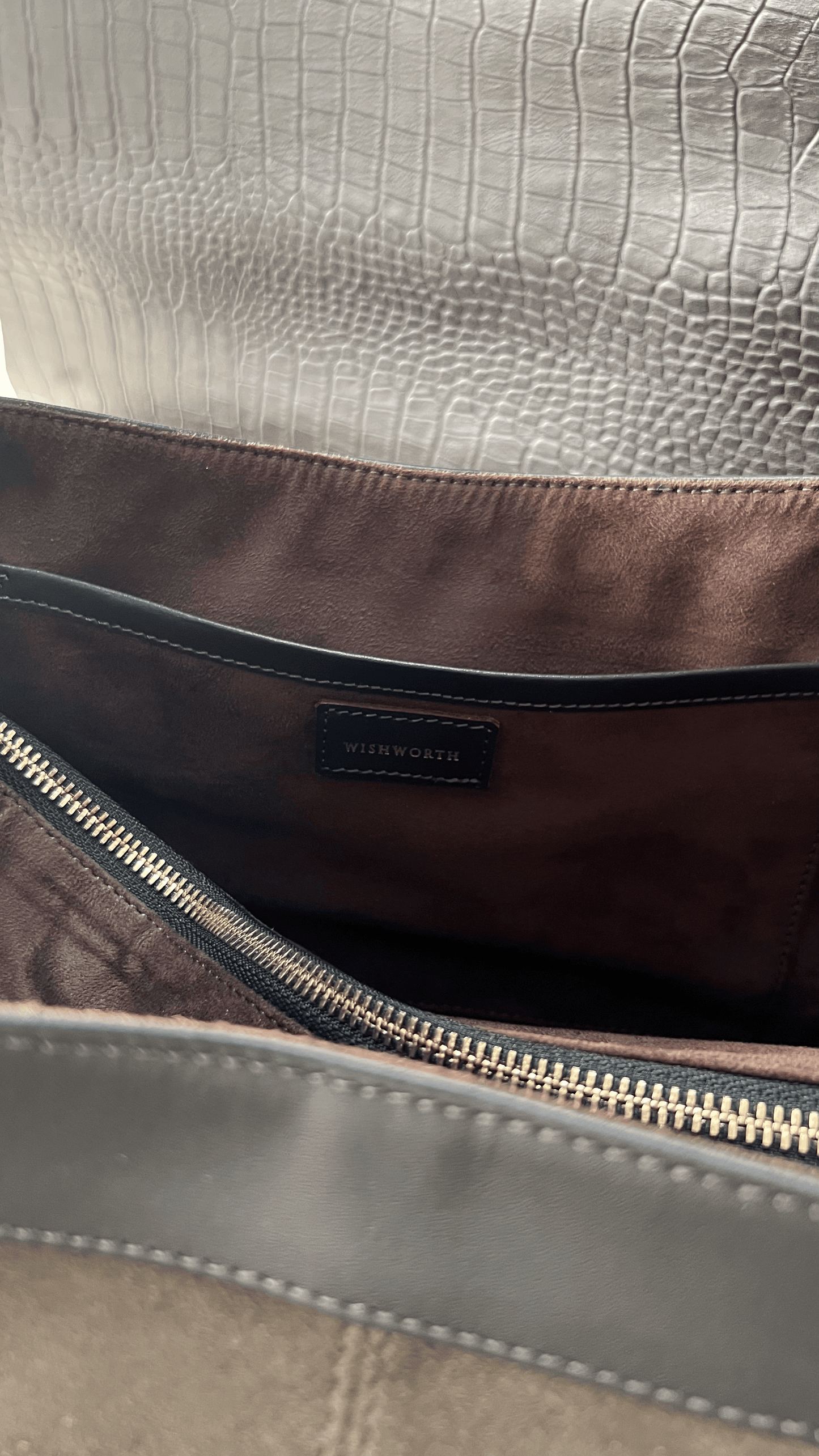 Freya - Handcrafted Olive Suede Leather Tote with Brass Lock wishworthstudio