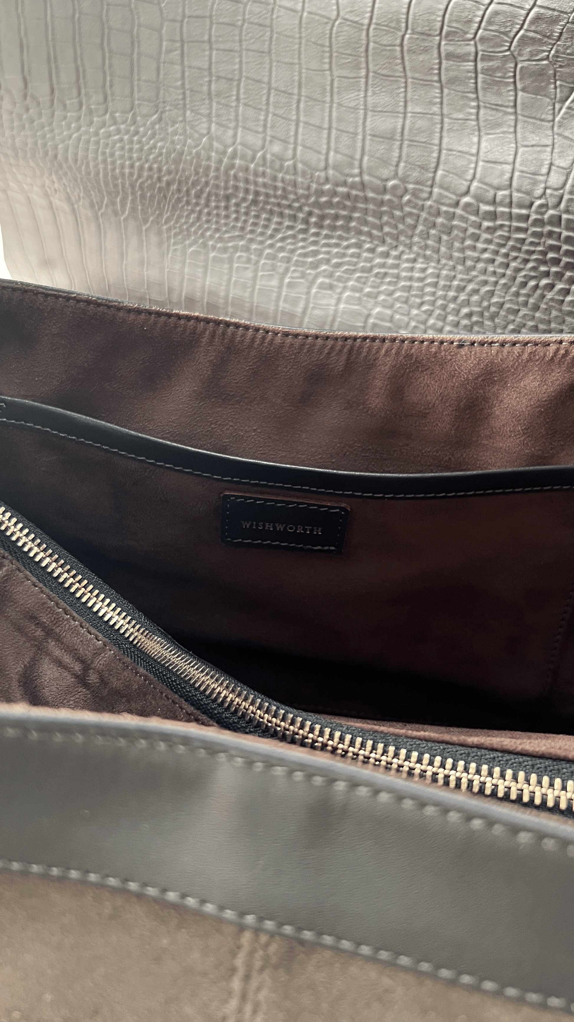 Freya - Handcrafted Olive Suede Leather Tote with Brass Lock wishworthstudio